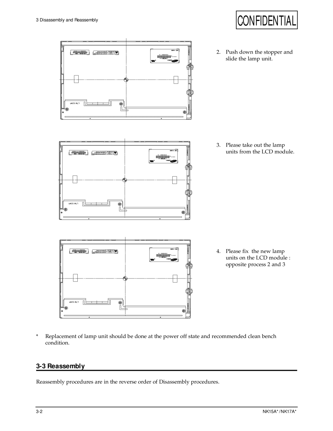 Samsung NK17A specifications Reassembly 