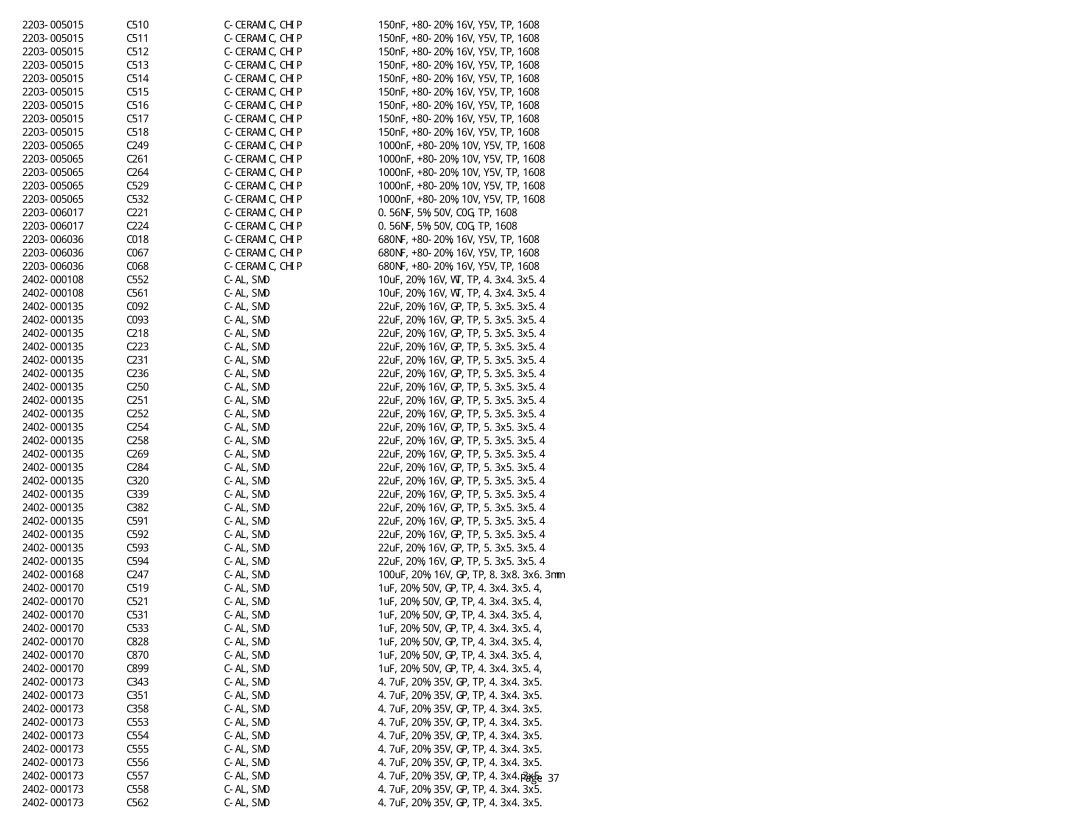 Samsung NK17A specifications Al,Smd 