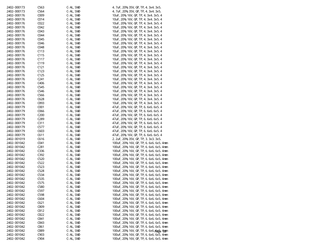 Samsung NK17A specifications Al,Smd 