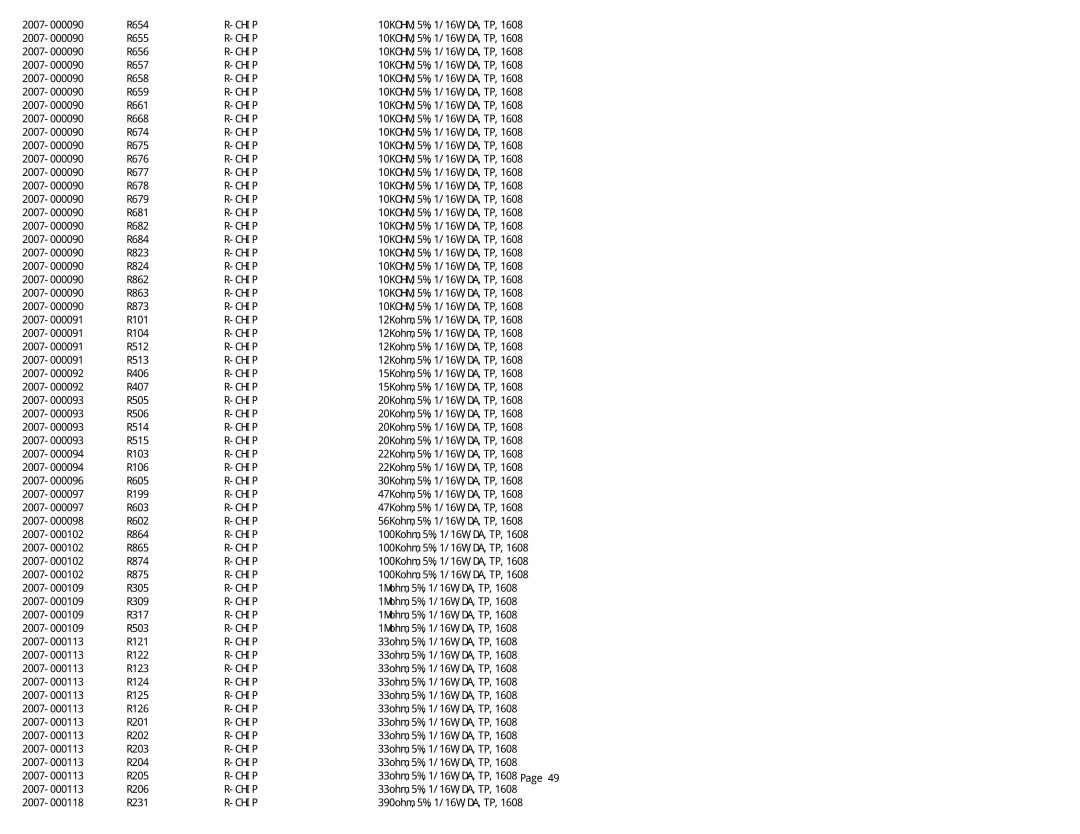 Samsung NK17A specifications R654 