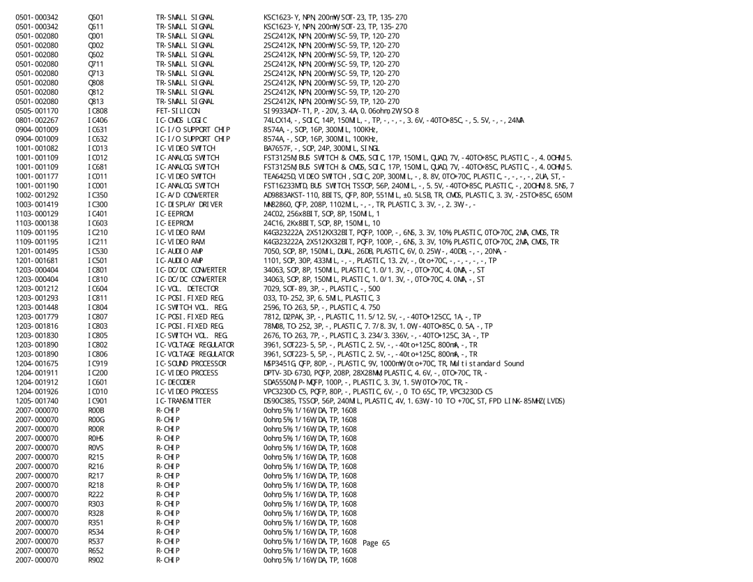 Samsung NK17A specifications TR-SMALL Signal 