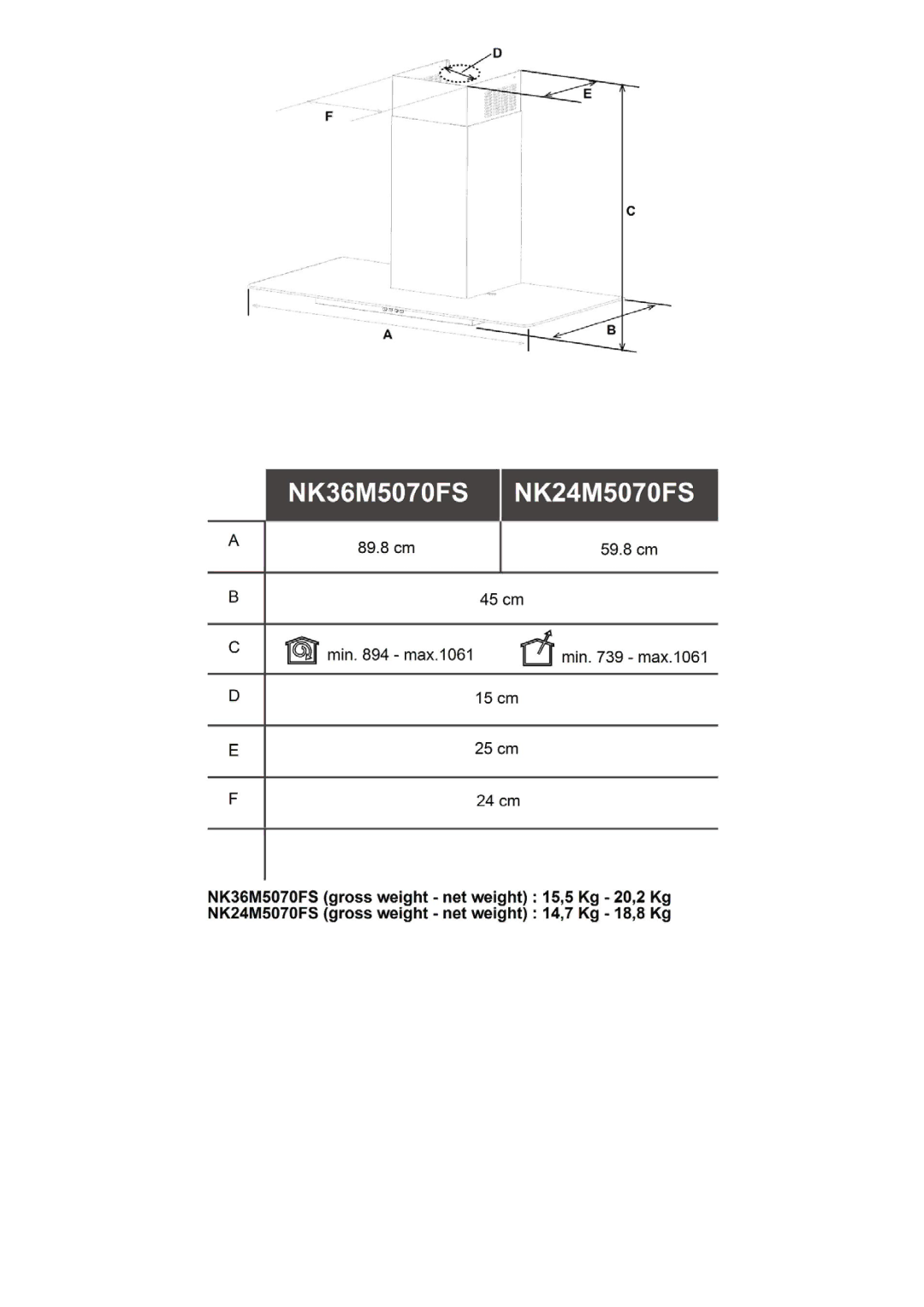 Samsung NK36M5070FS/EF, NK36M5070CS/EF, NK36M5070CS/UR, NK36M5070FS/UR, NK24M5070CS/UR manual 