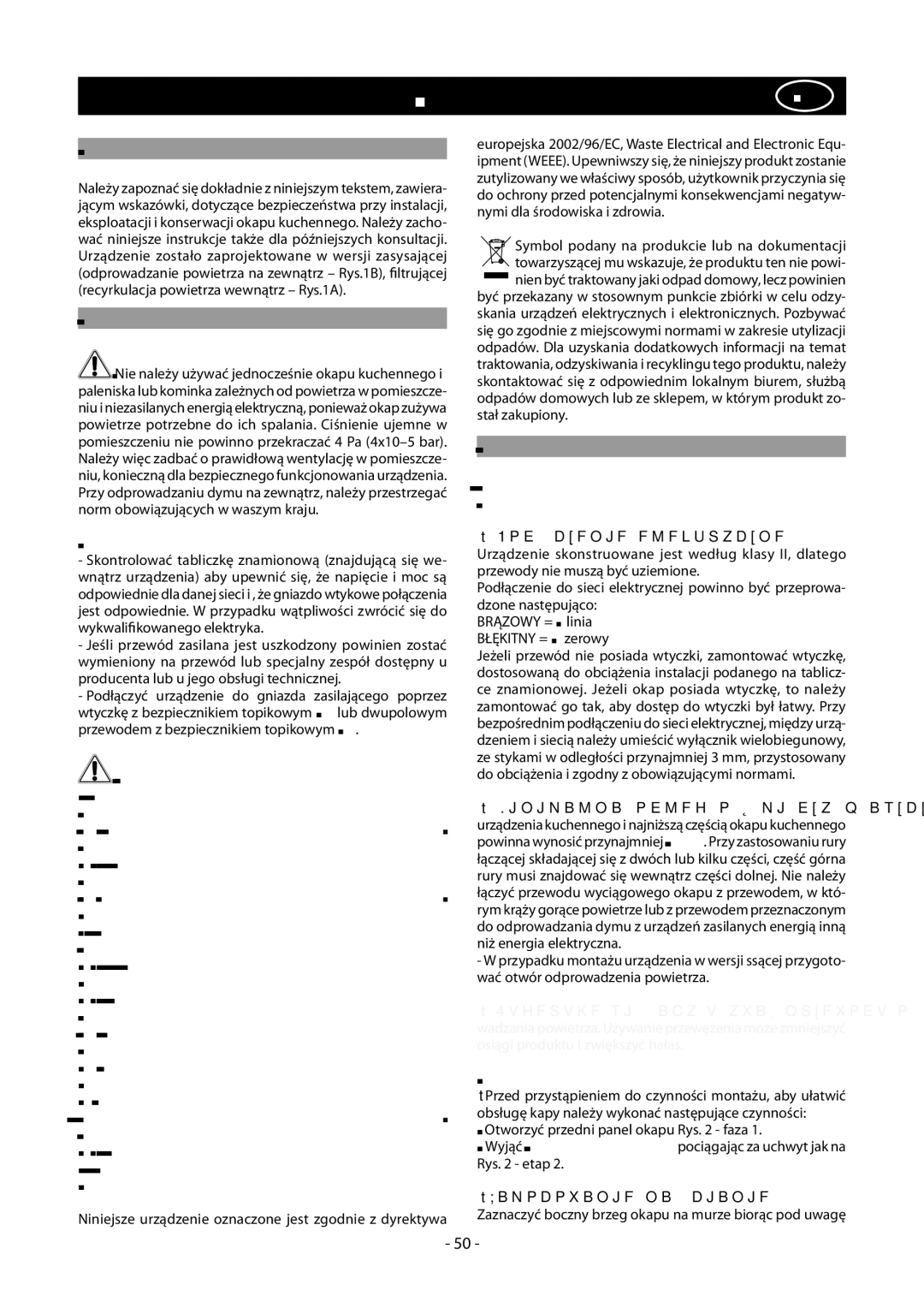 Samsung NK86NOV9MSR/UR manual Polskipl, Nformacje Ogólne, Uwagi O Bezpieczeństwie, Instrukcje do Instalacji 