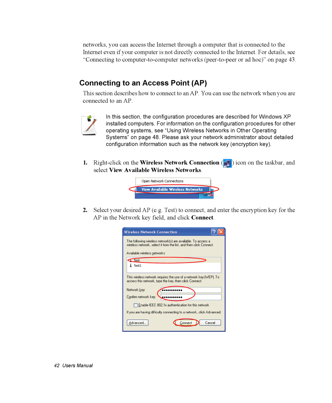 Samsung NM30MH0B16/SES, NM30MH04N4/SUK manual Connecting to an Access Point AP 