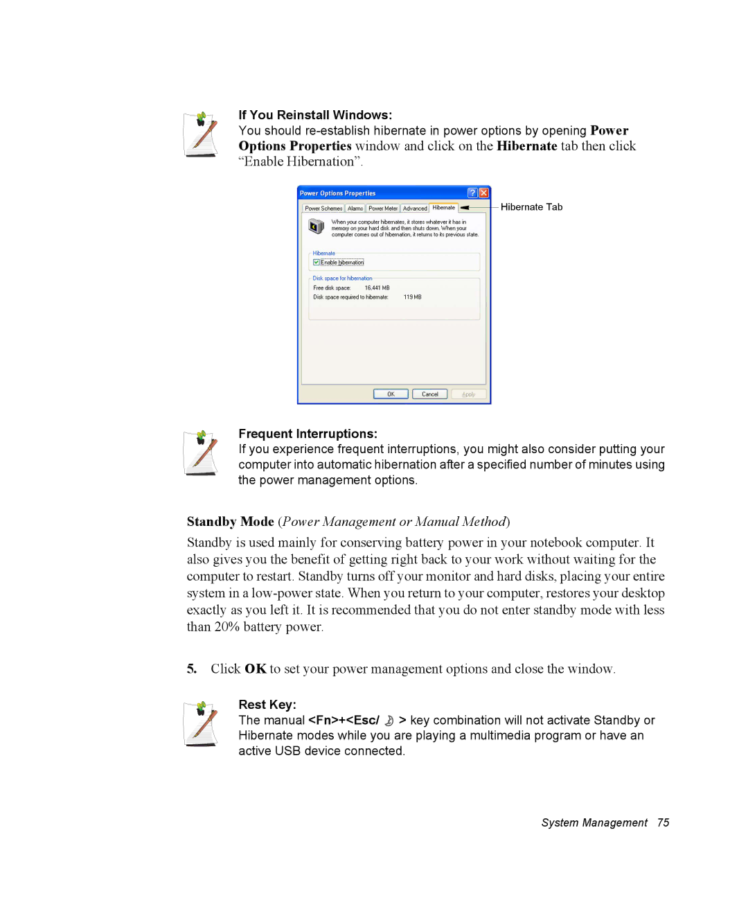 Samsung NM30MH04N4/SUK, NM30MH0B16/SES manual If You Reinstall Windows, Frequent Interruptions, Rest Key 