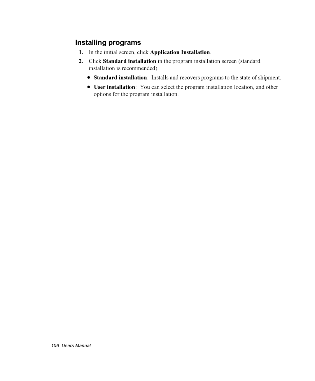 Samsung NM40PRTV02/SEF, NM40PRDV02/SEF, NM40PRCV01/SEF, NM40PRCV02/SEF, NM40PRTV03/SEF, NM40PRDV03/SEF Installing programs 