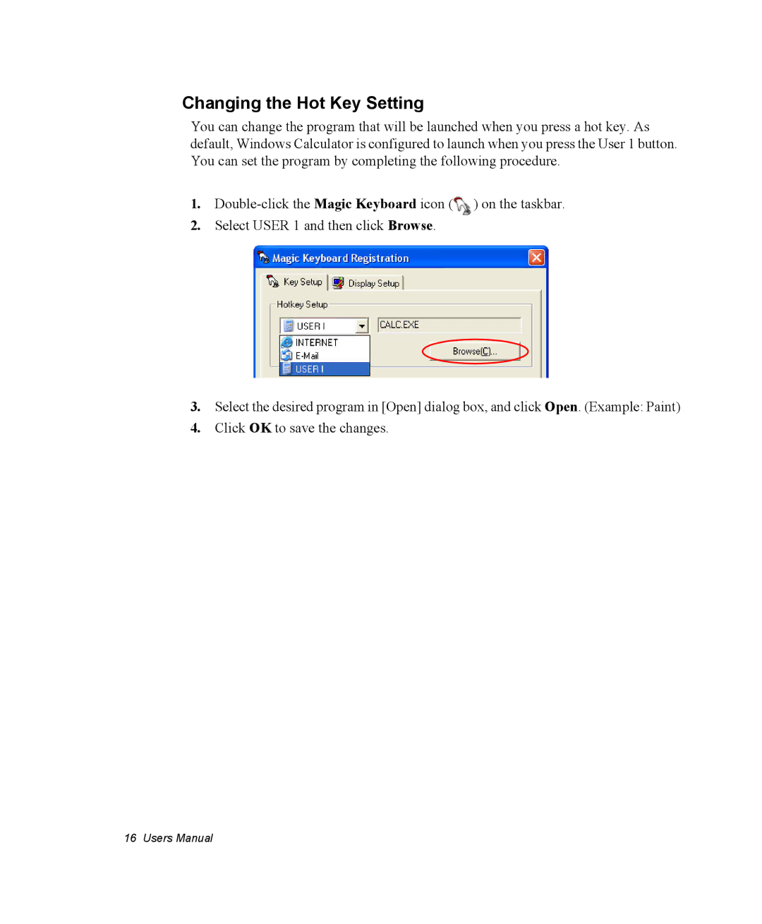 Samsung NM40PRTV02/SEF, NM40PRDV02/SEF, NM40PRCV01/SEF, NM40PRCV02/SEF, NM40PRTV03/SEF manual Changing the Hot Key Setting 