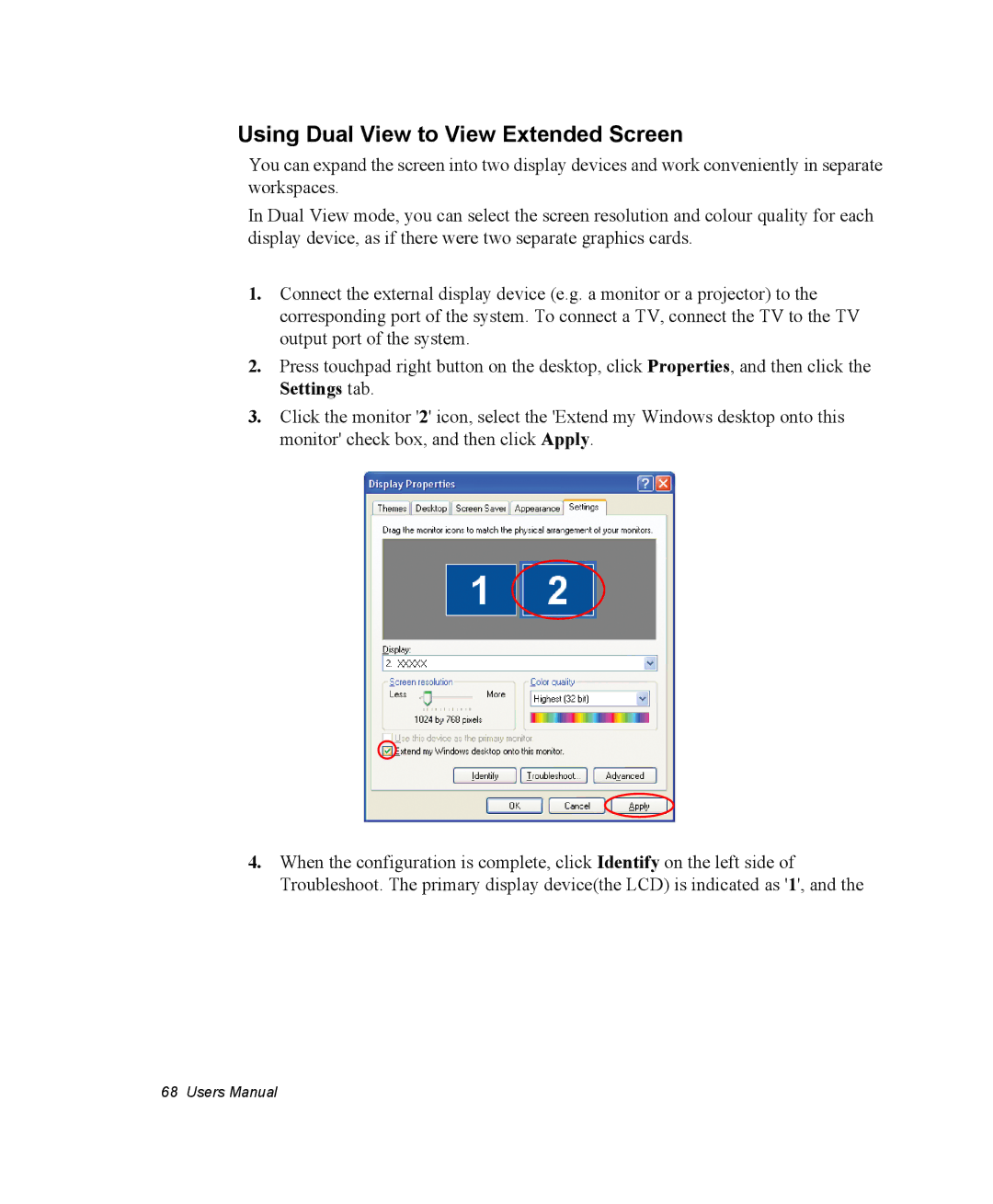 Samsung NM40PRDV02/SEF, NM40PRCV01/SEF, NM40PRTV02/SEF, NM40PRCV02/SEF manual Using Dual View to View Extended Screen 