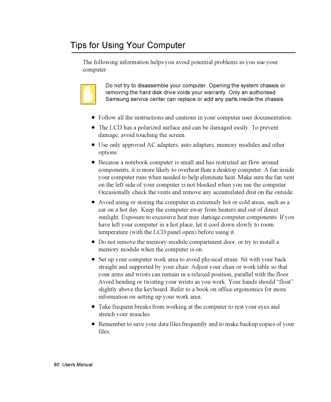 Samsung NM40PRCV02/SEF, NM40PRDV02/SEF, NM40PRCV01/SEF, NM40PRTV02/SEF, NM40PRTV03/SEF manual Tips for Using Your Computer 