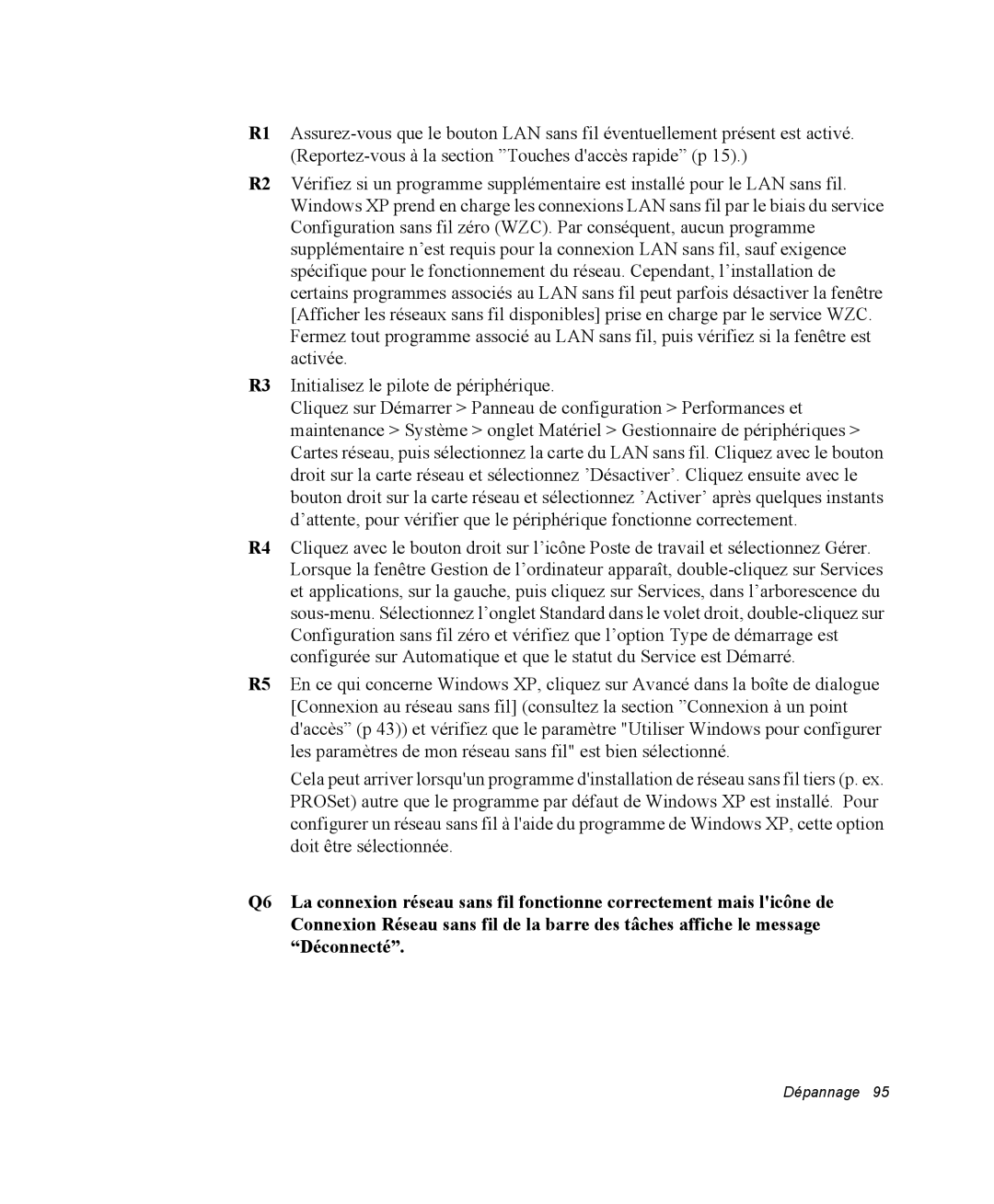 Samsung NM40PRDV02/SEF, NM40PRD000/SEF, NM40PRCV01/SEF, NM40PRTV02/SEF, NM40PRCV02/SEF, NM40PRTV03/SEF manual Dépannage 