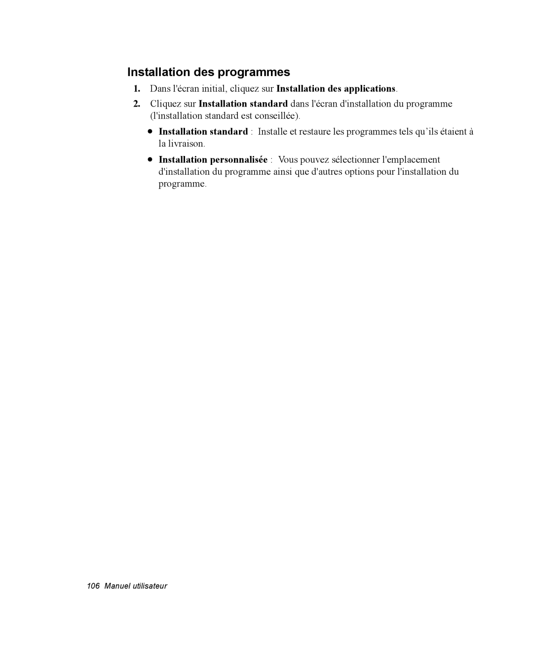 Samsung NM40PRCV01/SEF, NM40PRDV02/SEF, NM40PRD000/SEF, NM40PRTV02/SEF, NM40PRCV02/SEF manual Installation des programmes 