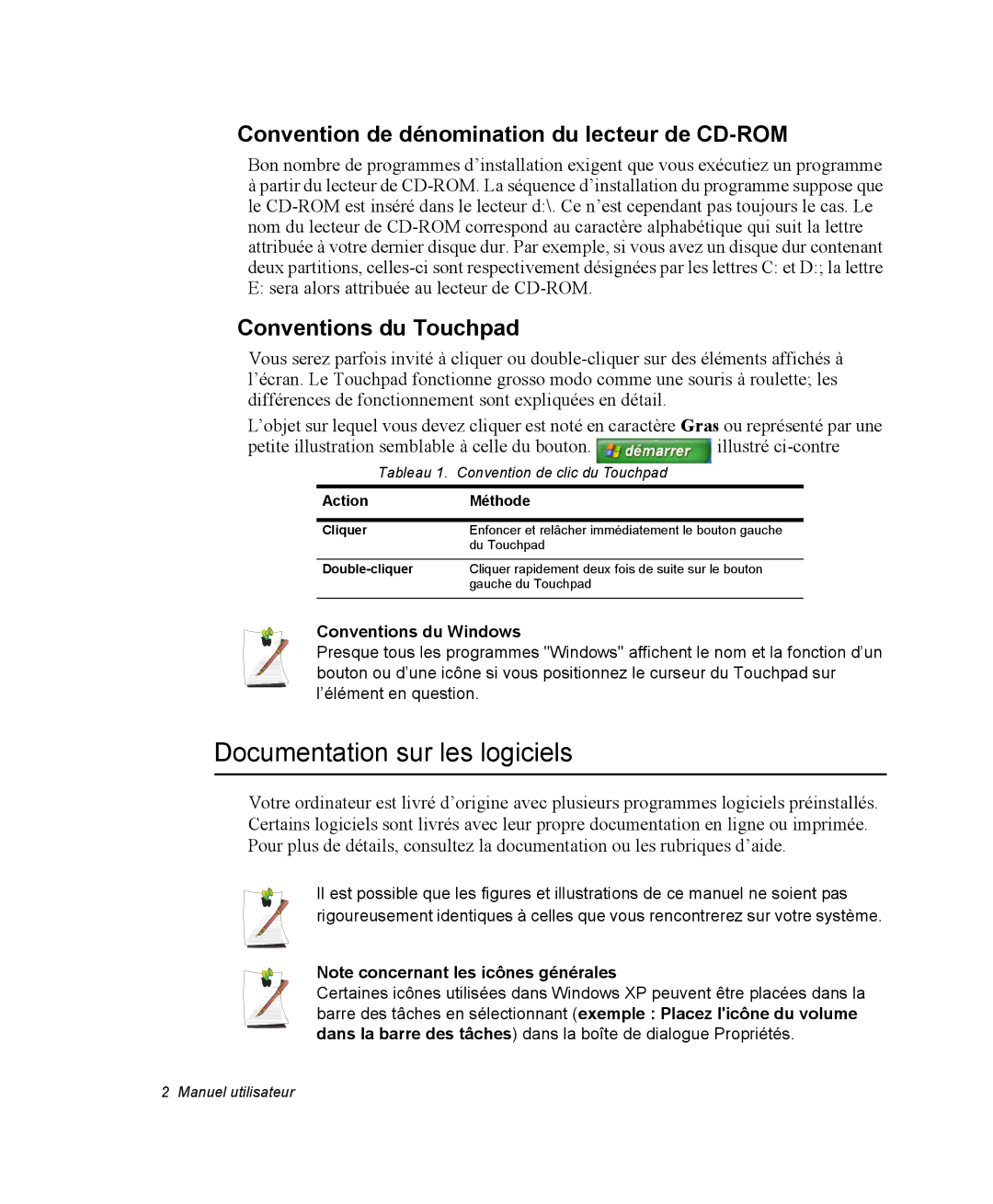 Samsung NM40PRDV03/SEF, NM40PRDV02/SEF Documentation sur les logiciels, Convention de dénomination du lecteur de CD-ROM 