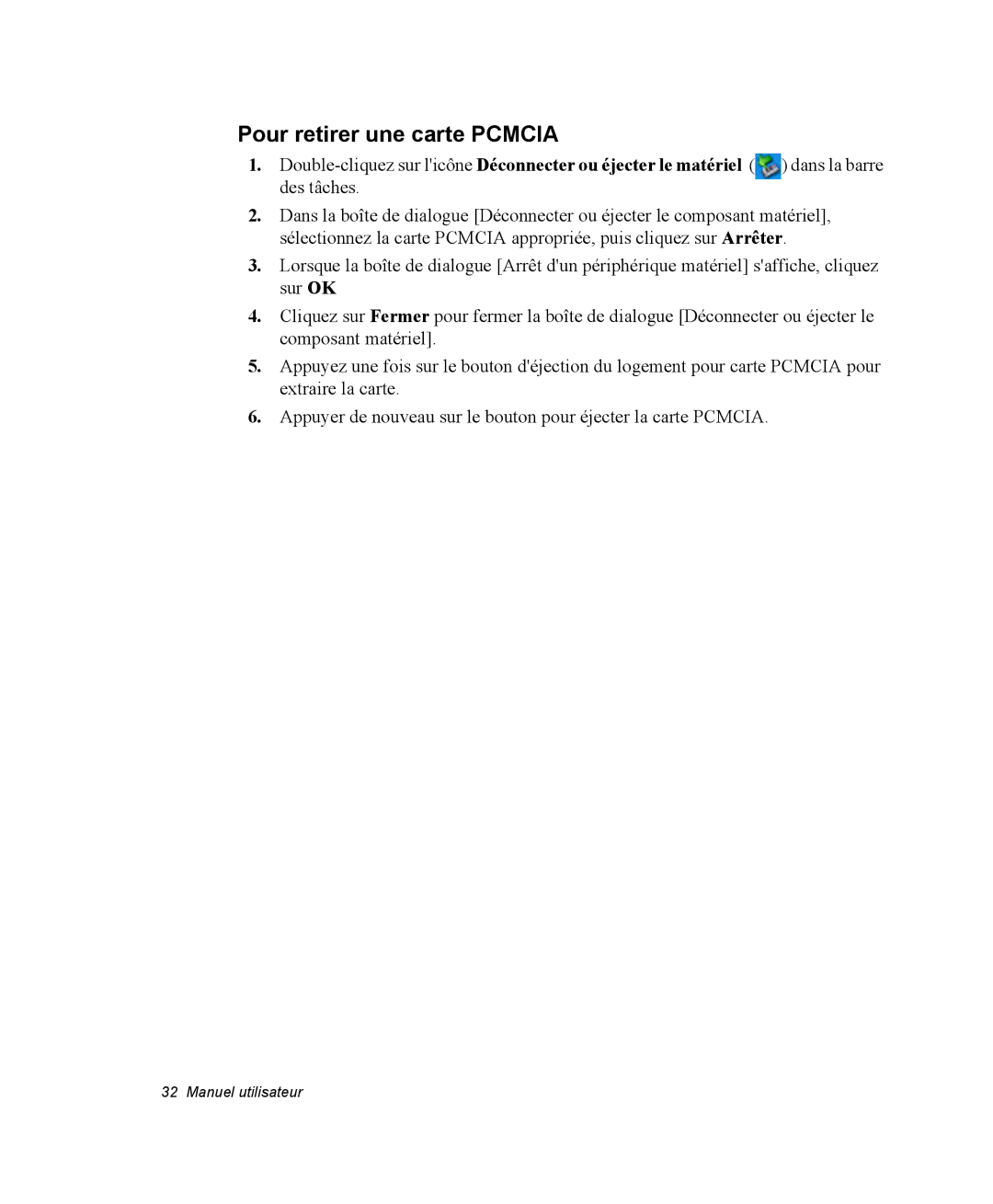 Samsung NM40PRDV02/SEF, NM40PRD000/SEF, NM40PRCV01/SEF, NM40PRTV02/SEF, NM40PRCV02/SEF manual Pour retirer une carte Pcmcia 