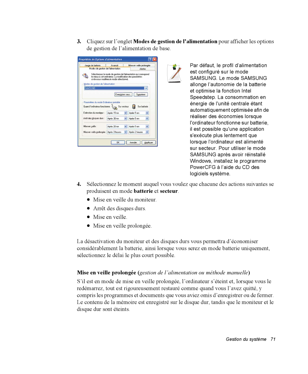 Samsung NM40PRTV02/SEF, NM40PRDV02/SEF, NM40PRD000/SEF, NM40PRCV01/SEF, NM40PRCV02/SEF, NM40PRTV03/SEF manual Gestion du système 