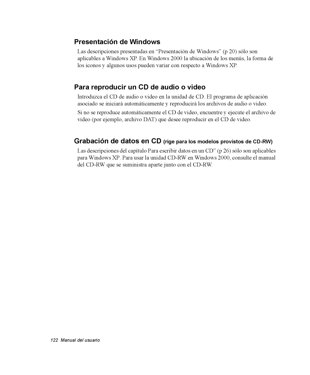 Samsung NM40PRCV01/SES, NM40TH0JP0/SES manual Presentación de Windows, Para reproducir un CD de audio o video 