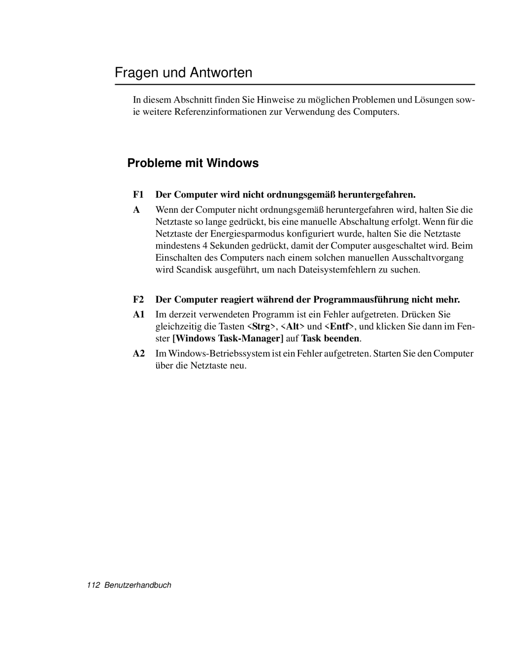 Samsung NP-G10K000/SEG, NP-G10K001/SEG manual Fragen und Antworten, Probleme mit Windows 