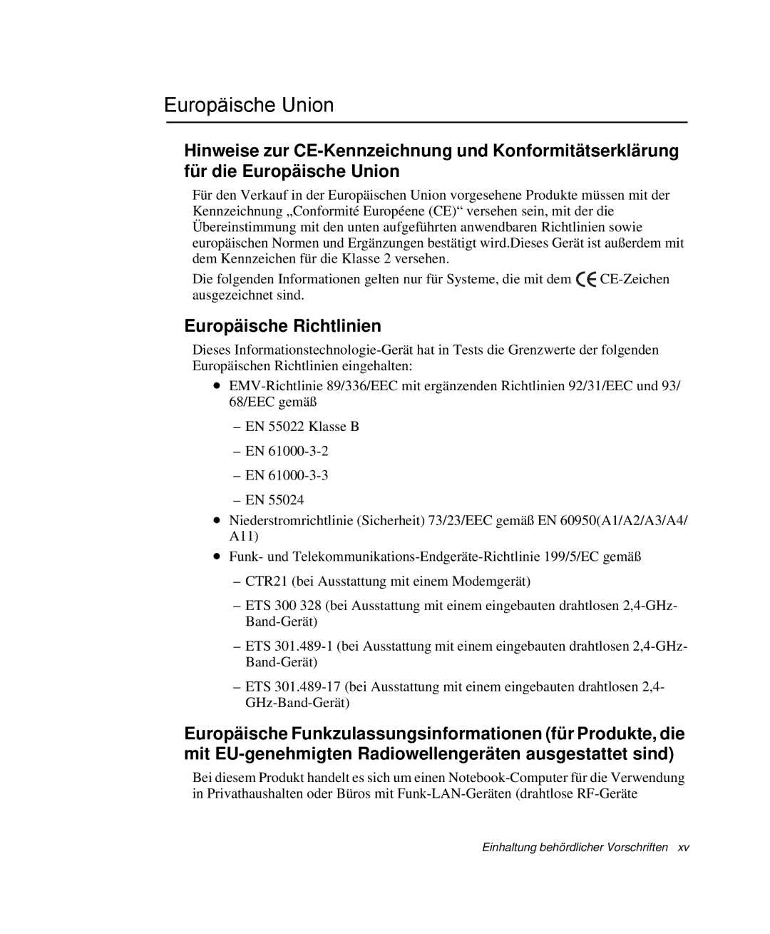 Samsung NP-G10K001/SEG, NP-G10K000/SEG manual Europäische Union, Europäische Richtlinien 