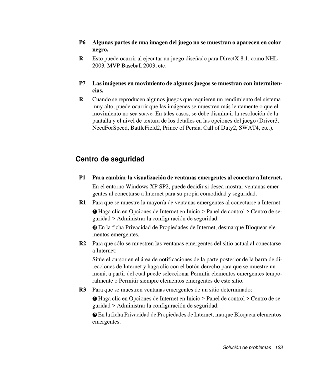 Samsung NP-G10K001/SES, NP-G10K000/SES manual Centro de seguridad 