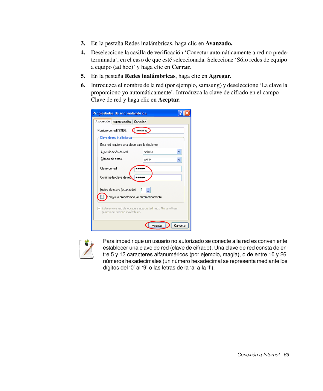 Samsung NP-G10K001/SES, NP-G10K000/SES manual Conexión a Internet 