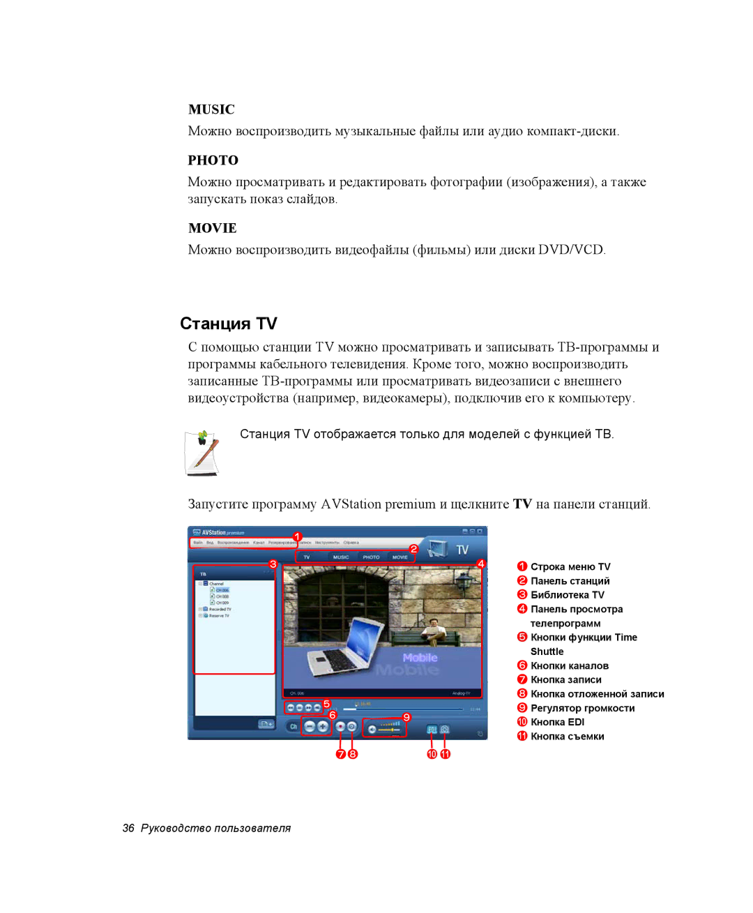 Samsung NP-G10Y000/SER, NP-G10K000/SER manual Станция TV, Photo 