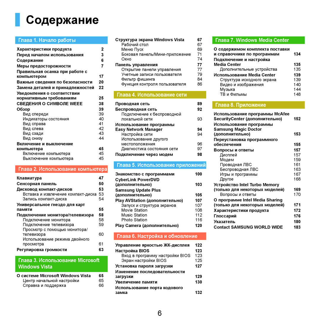 Samsung NP-G25F002/SER, NP-G25F004/SER, NP-G25F003/SER, NP-G25F001/SER, NP-G25F000/SER manual Содержание 