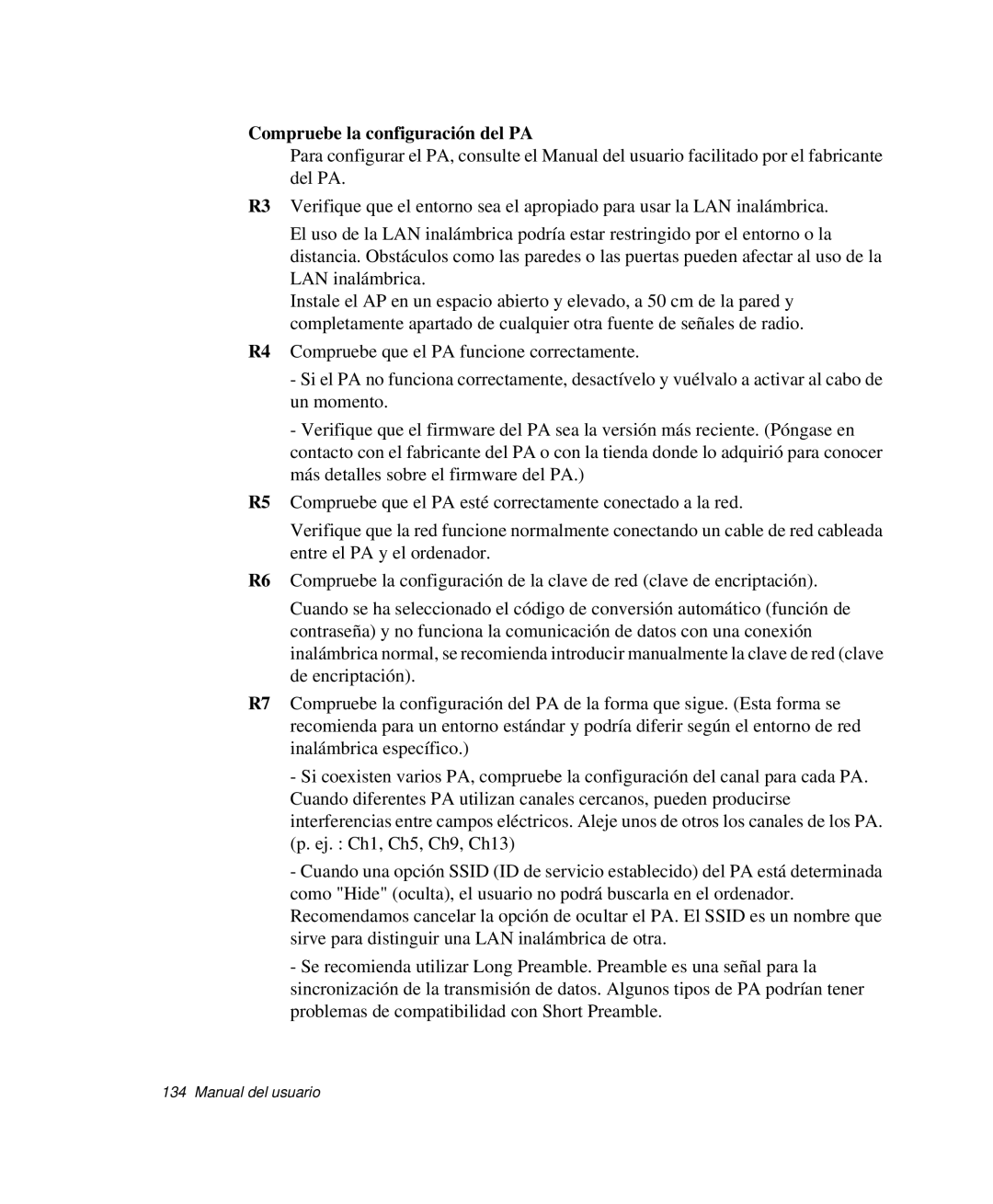 Samsung NP-M50C000/SES, NP-M50T001/SES, NP-M50C001/SES, NP-M50C002/SES, NP-M50T000/SES manual Compruebe la configuración del PA 