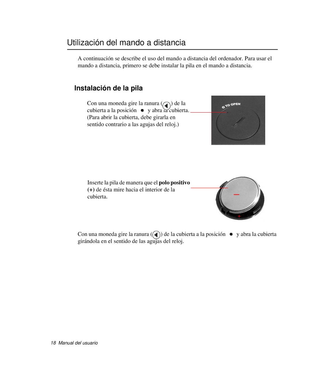 Samsung NP-M50C002/SES, NP-M50T001/SES, NP-M50C001/SES manual Utilización del mando a distancia, Instalación de la pila 