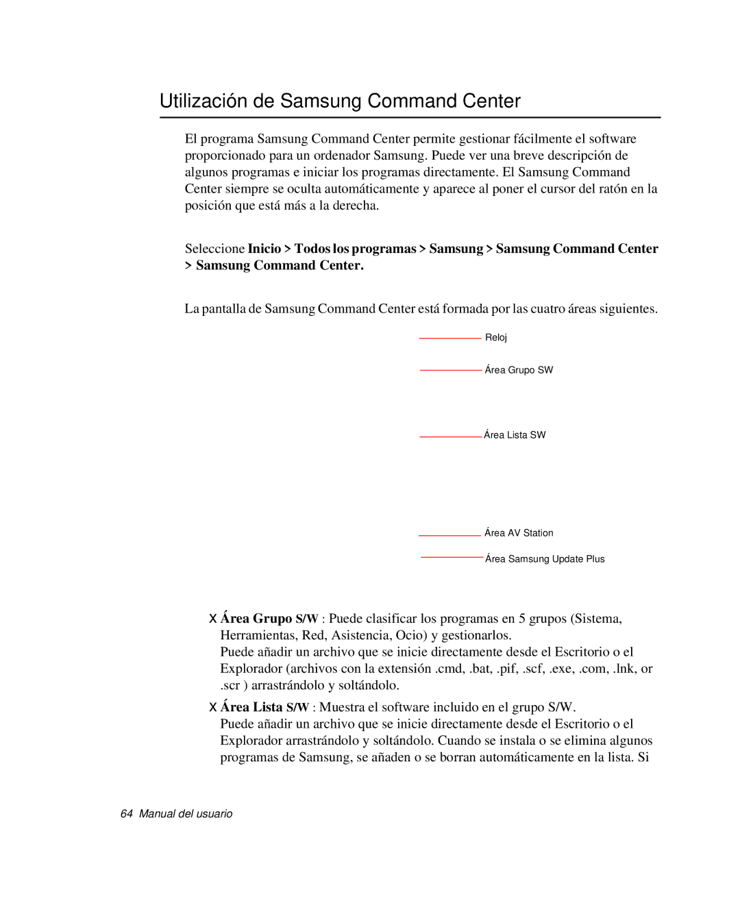 Samsung NP-M50C000/SES, NP-M50T001/SES, NP-M50C001/SES, NP-M50C002/SES, NP-M50T000/SES Utilización de Samsung Command Center 