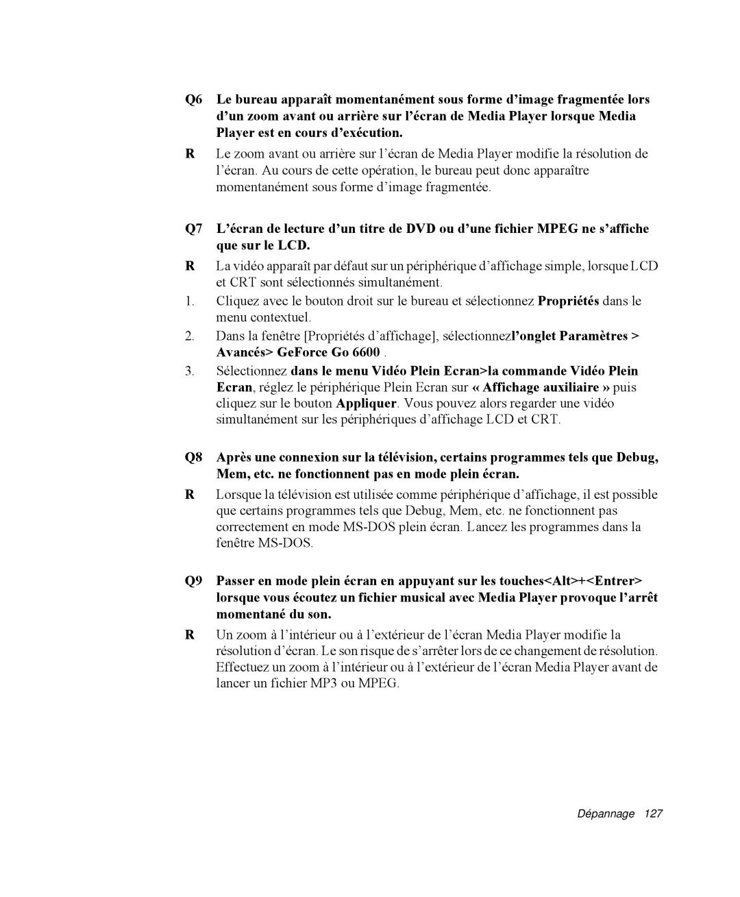 Samsung NP-M50C004/SEF, NP-M50T002/SEF, NP-M50T000/SEF, NP-M50C005/SEF, NP-M50C002/SEF, NP-M50C003/SEF manual Dépannage 