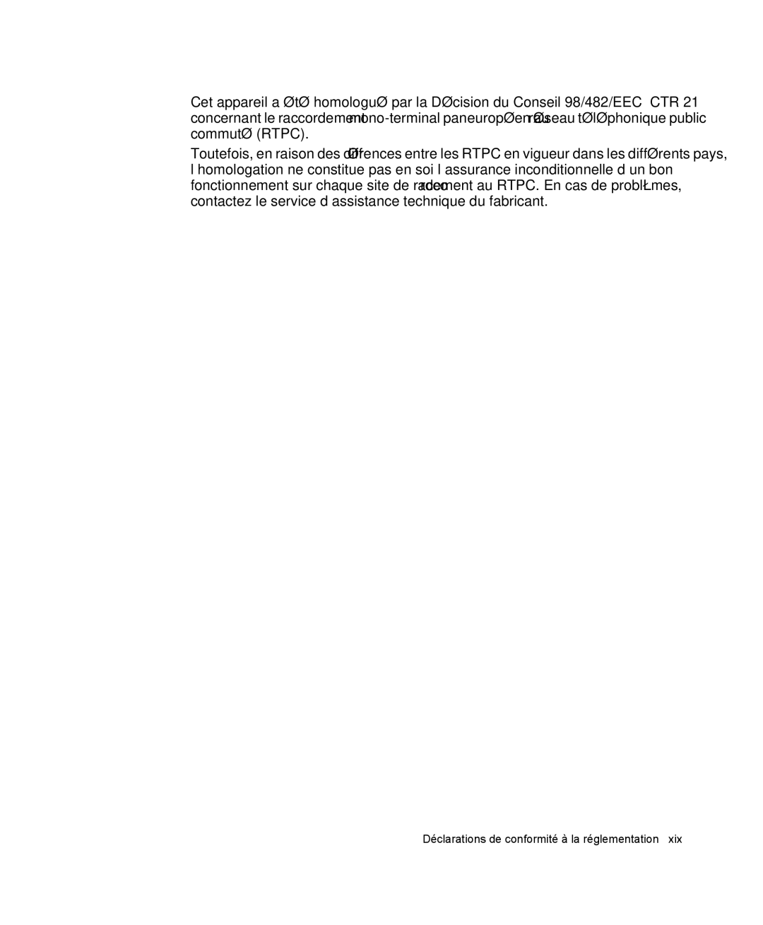 Samsung NP-M50T000/SEF, NP-M50T002/SEF, NP-M50C005/SEF, NP-M50C004/SEF manual Déclarations de conformité à la réglementation 