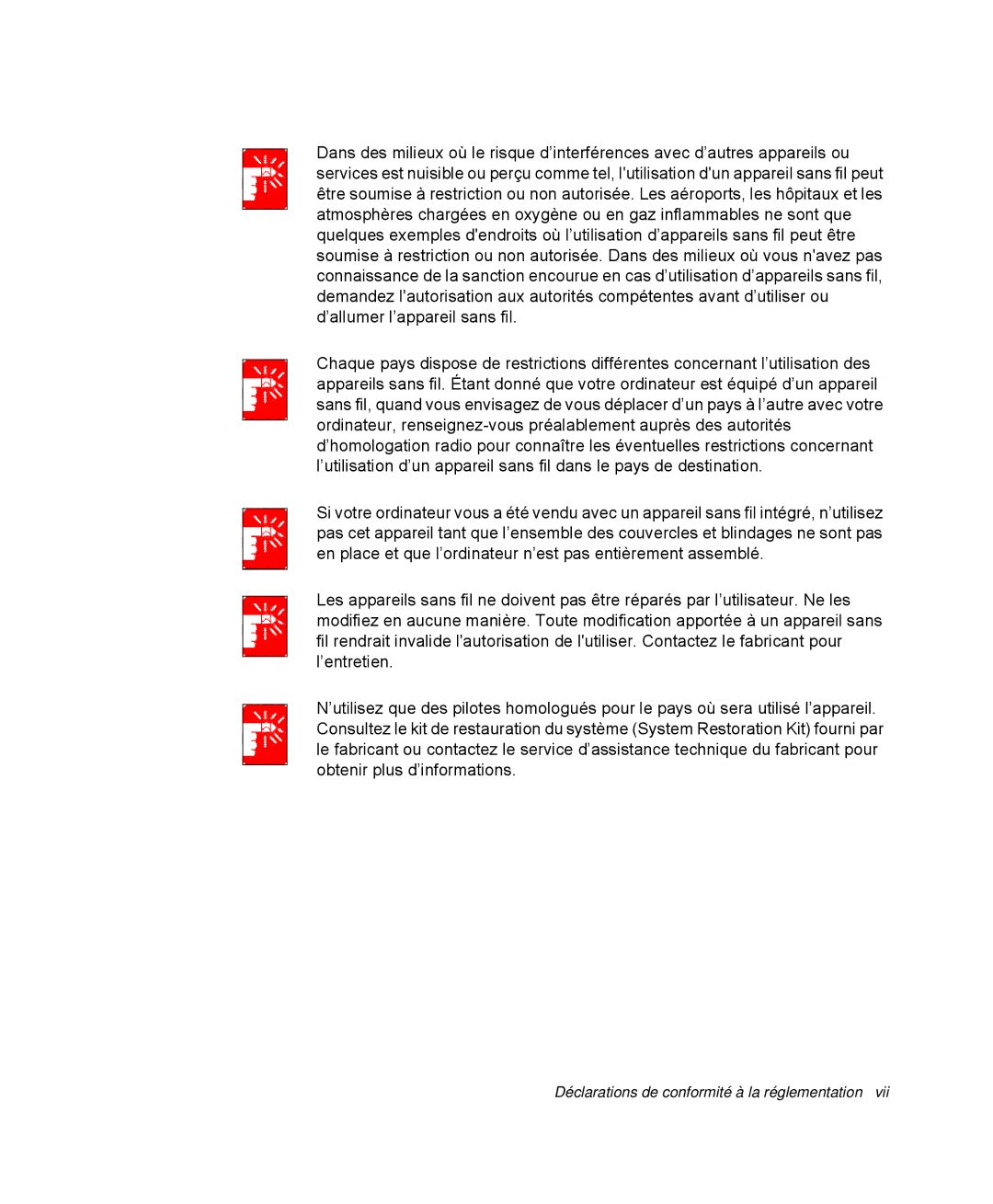 Samsung NP-M50T001/SEF, NP-M50T002/SEF, NP-M50T000/SEF, NP-M50C005/SEF manual Déclarations de conformité à la réglementation 