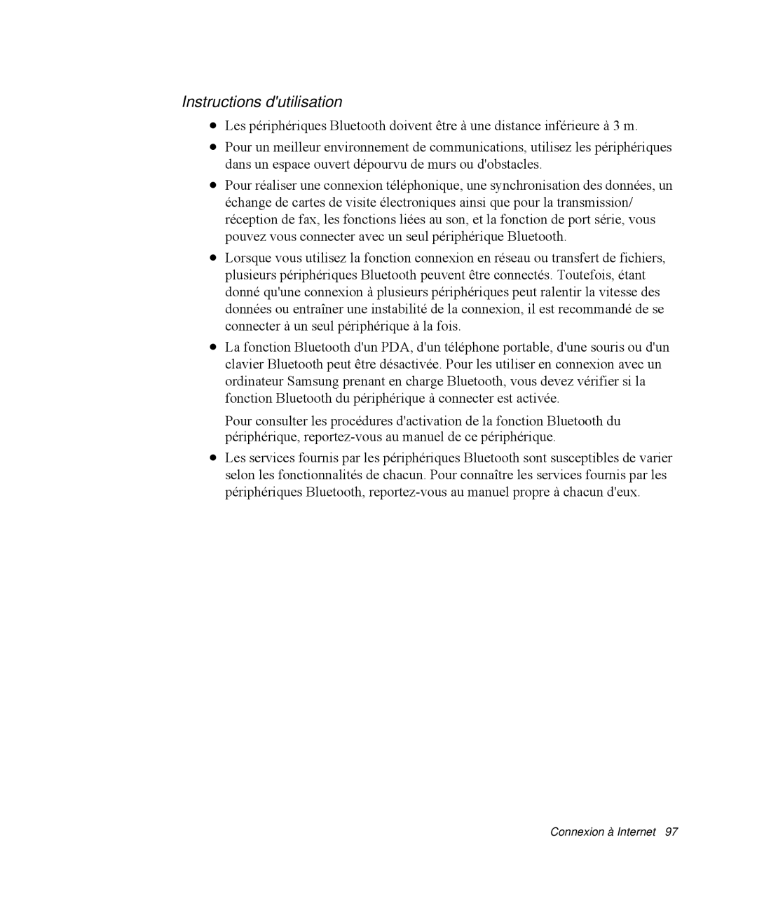 Samsung NP-M55T000/SEF, NP-M55C000/SEF, NP-M55G000/SEF manual Instructions dutilisation 