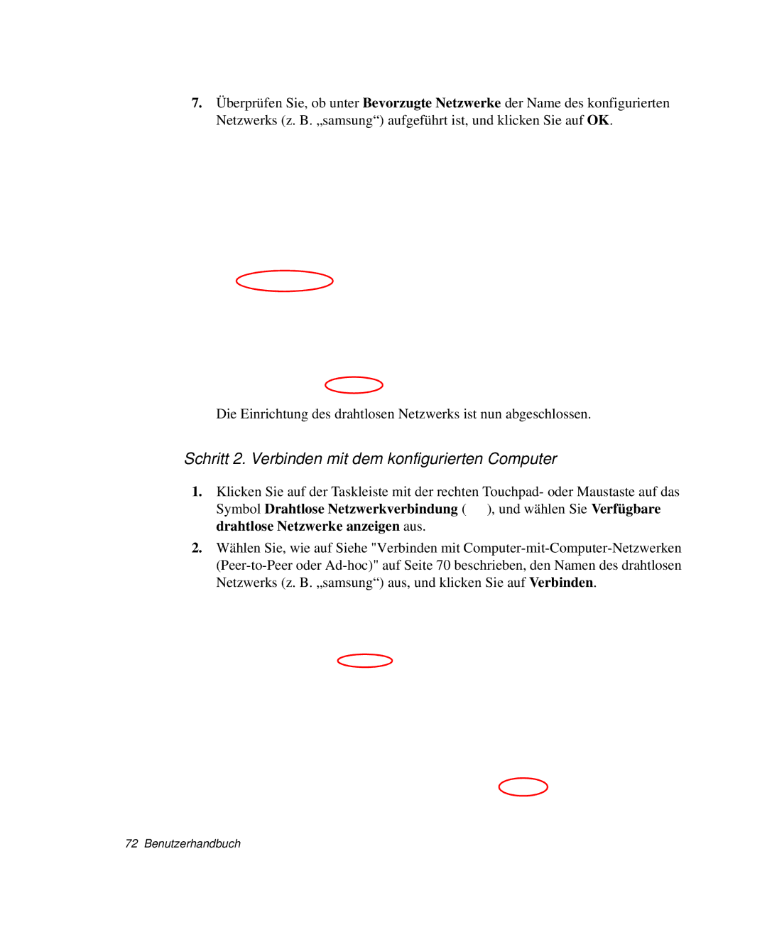 Samsung NP-M55T000/SEG, NP-M55C000/SEG, NP-M55T001/SEG, NP-M55T002/SEG Schritt 2. Verbinden mit dem konfigurierten Computer 