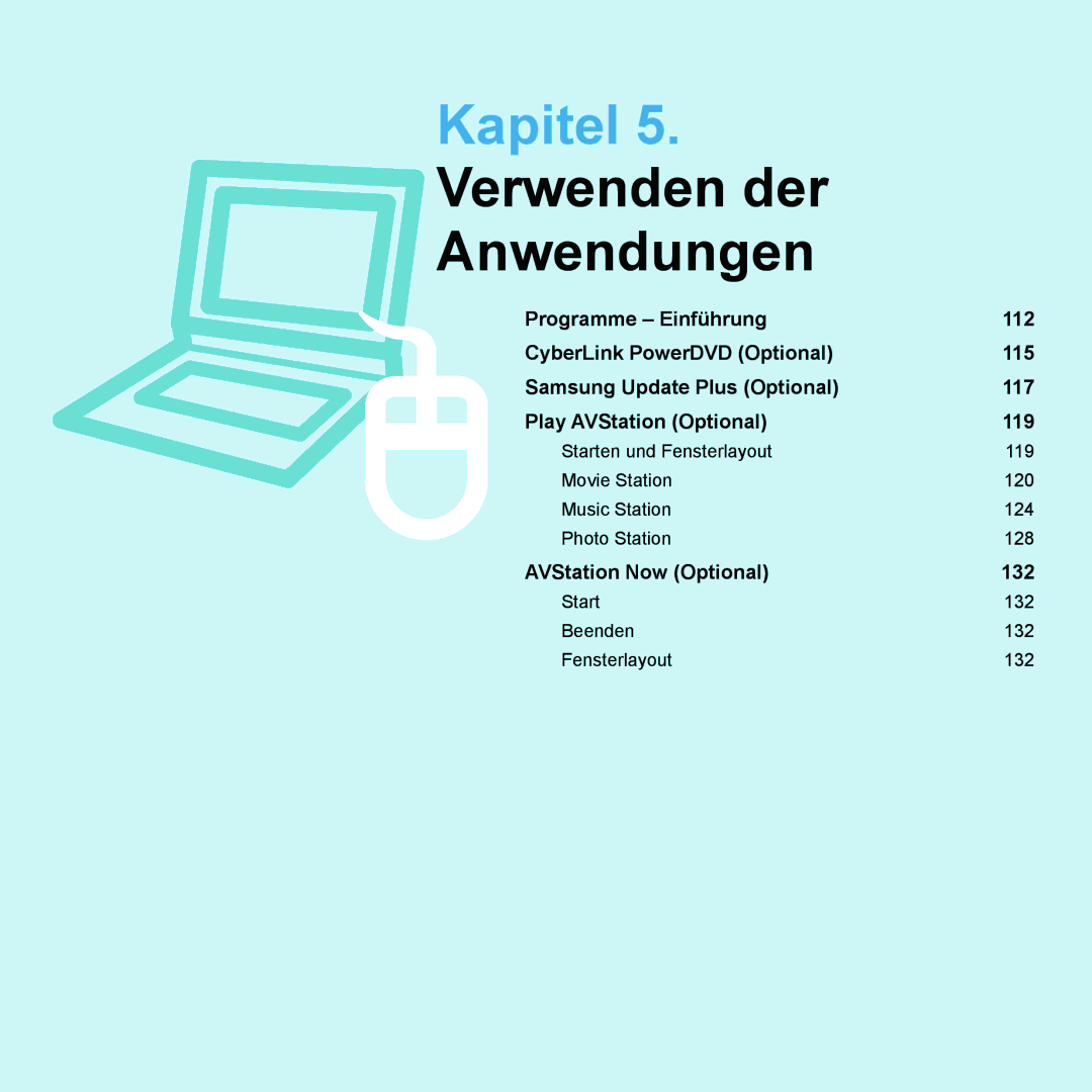 Samsung NP-M60A007/SEG, NP-M60A000/SEG, NP-M60A001/SEG, NP-M60A004/SEG, NP-M60A006/SEG manual Verwenden der Anwendungen 