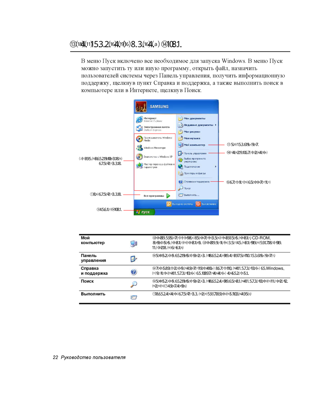 Samsung NP-M70T000/SER, NP-M70T001/SER, NP-M70C000/SER manual Ознакомление с меню Пуск 