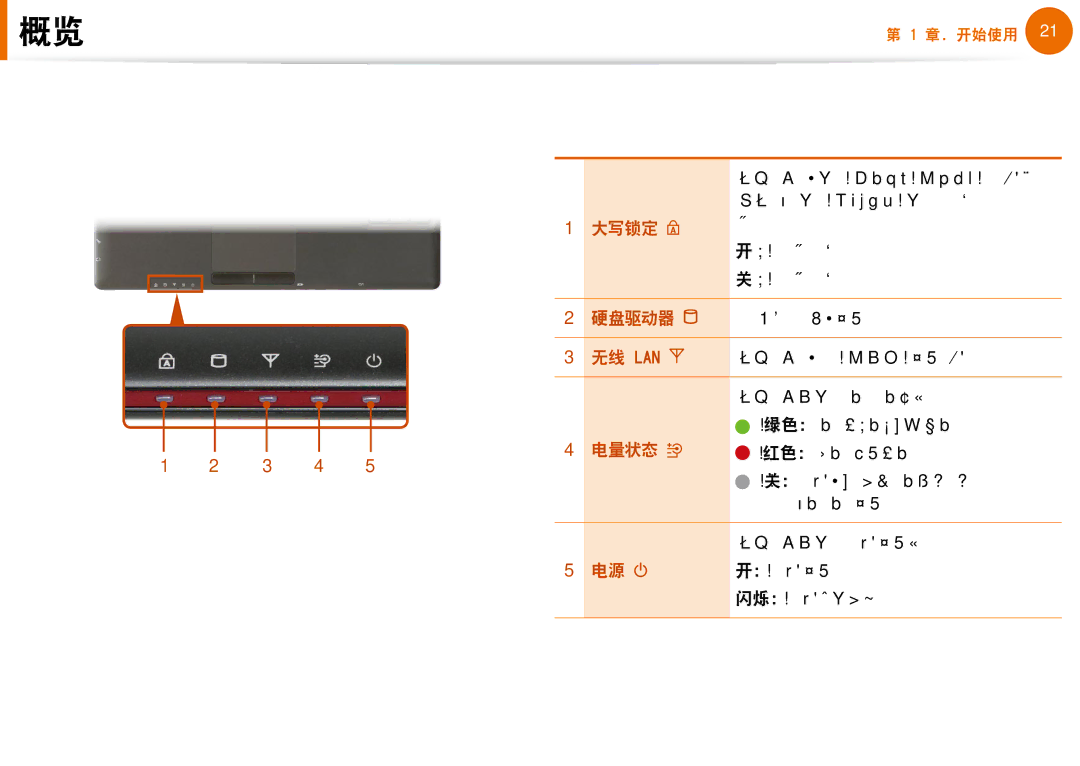 Samsung NP-N100-DA01BG, NP-N100-DA02BG manual 状态指示灯, 3 4 