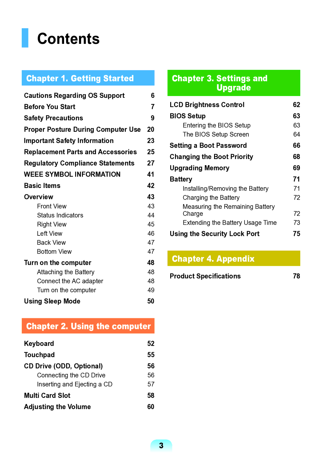 Samsung NP-N138-DA01RU manual Contents 