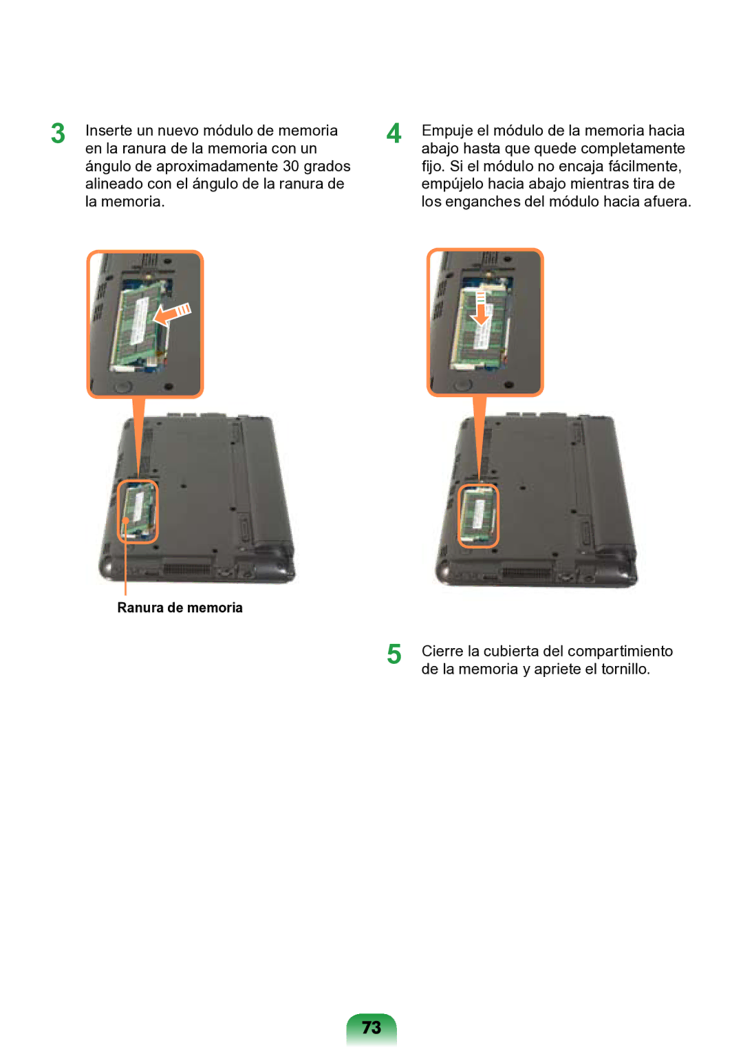 Samsung NP-N148-DPZ1ES, NP-N148-DPZ2ES, NP-N148-DPZ3ES, NP-N143-APZ1ES manual Ranura de memoria 