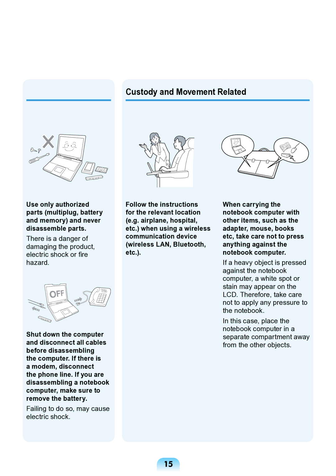 Samsung NP-ND10-DB01RU manual Custody and Movement Related 