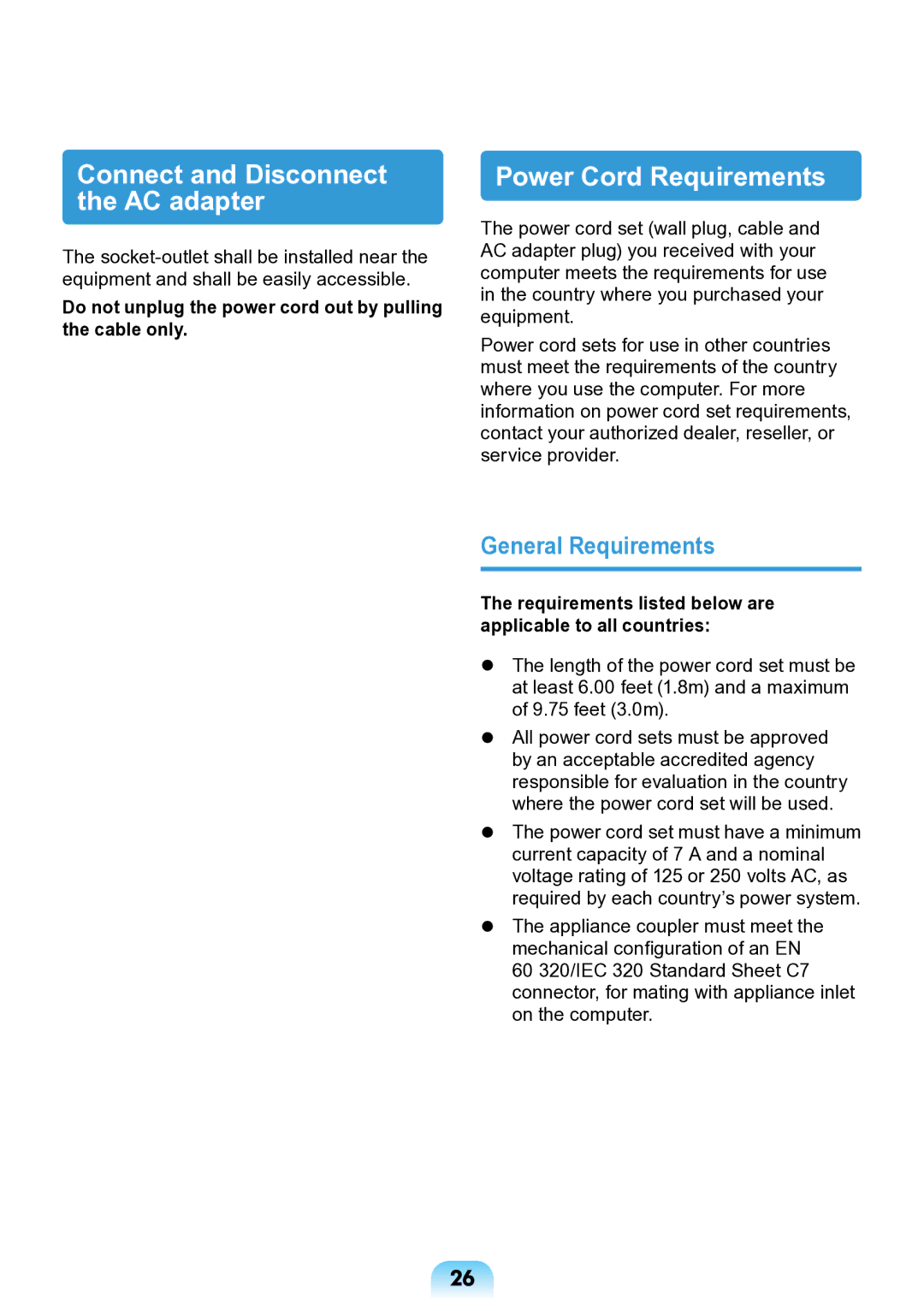 Samsung NP-ND10-DB01RU manual General Requirements, Requirements listed below are applicable to all countries 