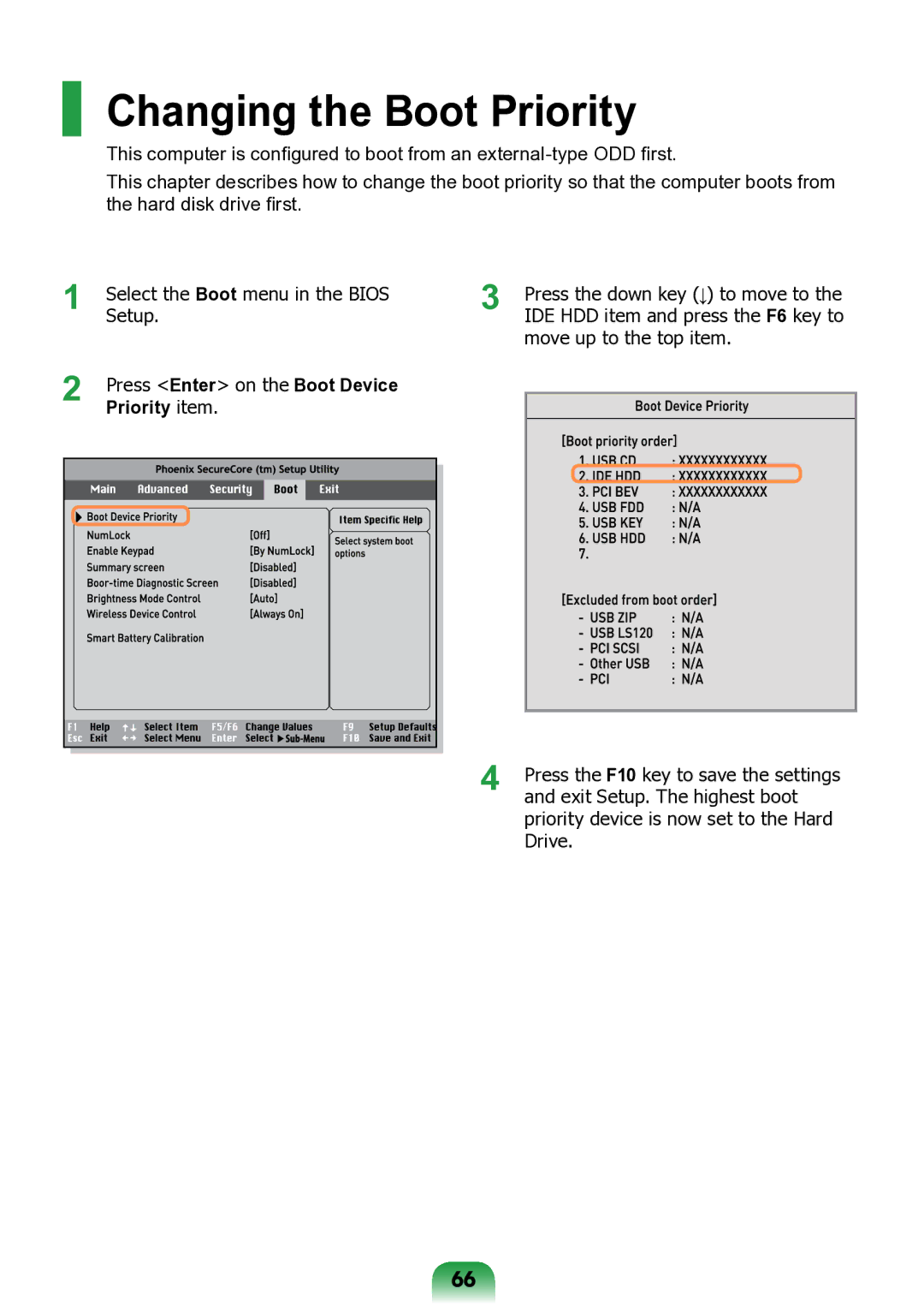 Samsung NP-ND10-DB01RU manual Changing the Boot Priority, Priority item 