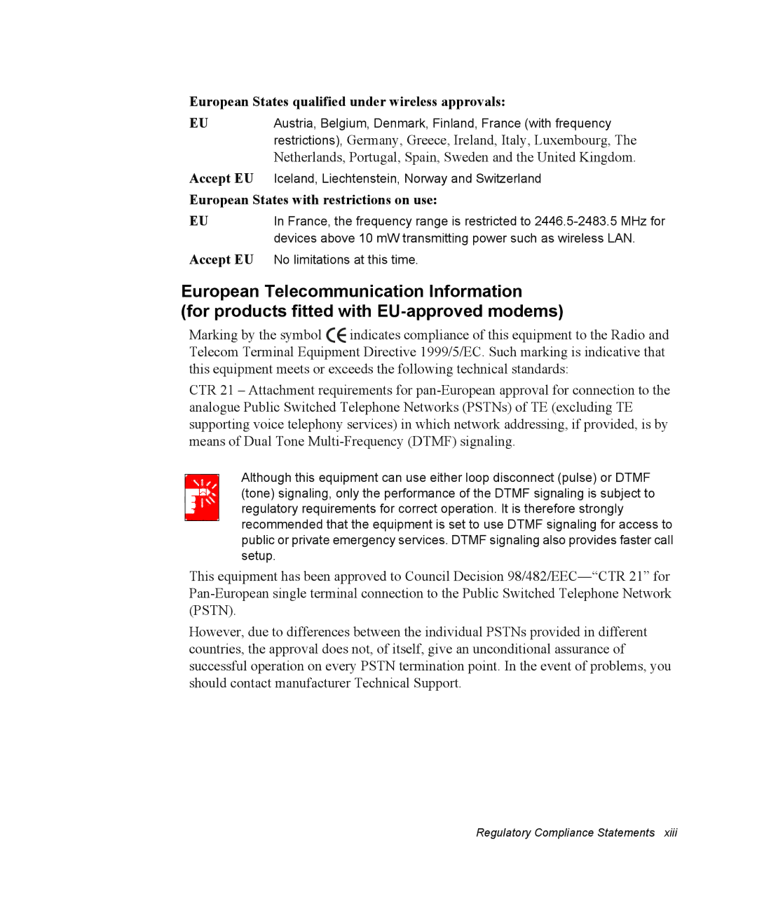 Samsung NP-P29K001/SEB, NP-P29R000/SEB manual Regulatory Compliance Statements 