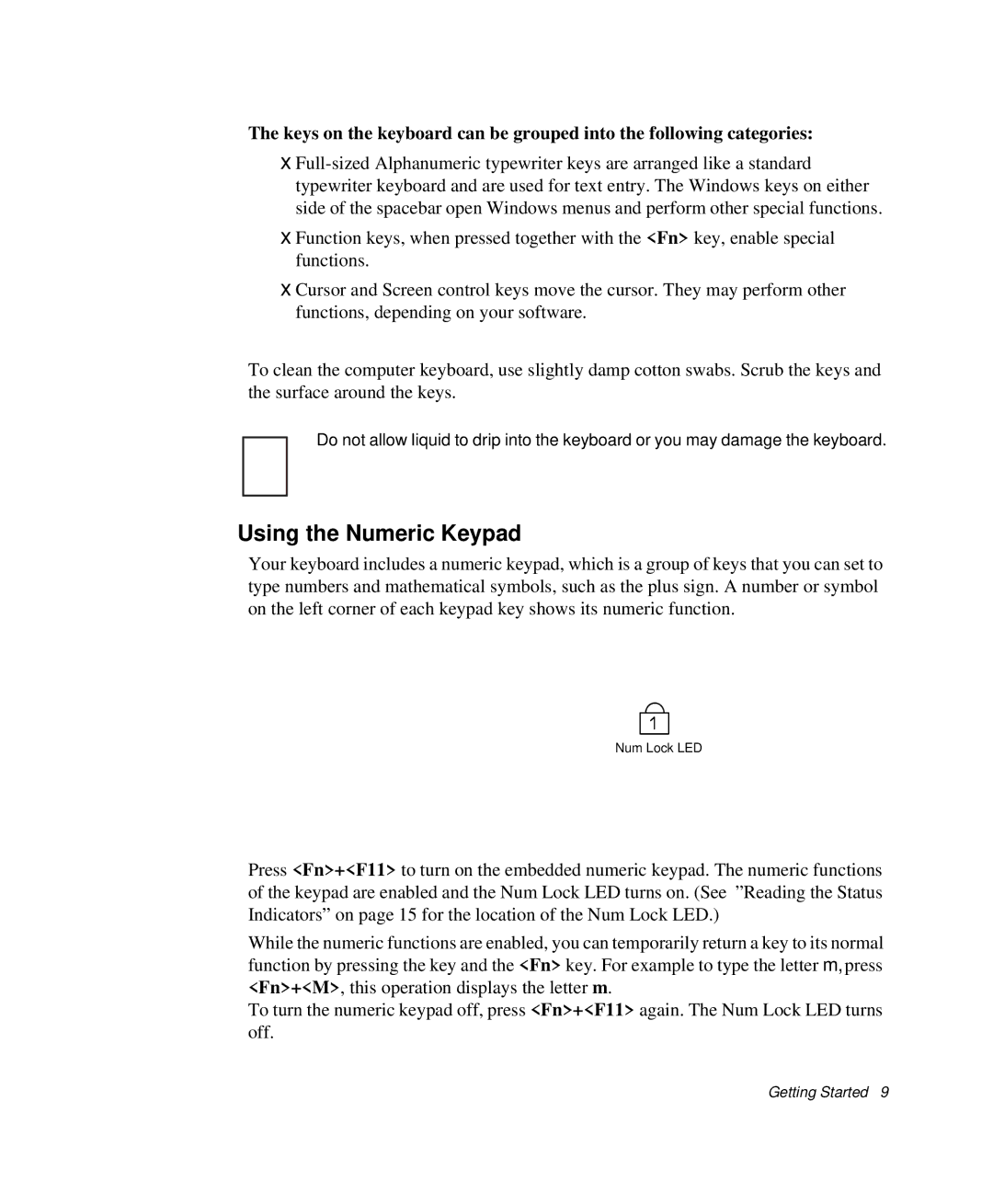 Samsung NP-P29R000/SEB, NP-P29K001/SEB manual Using the Numeric Keypad 