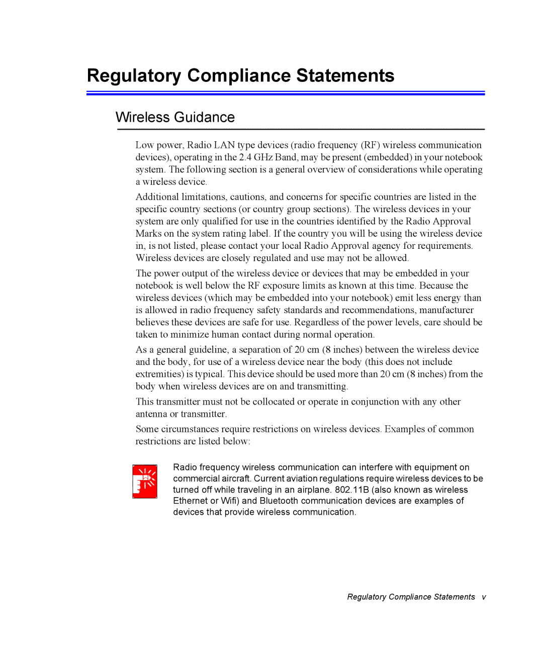 Samsung NP-P29K001/SEB, NP-P29R000/SEB manual Regulatory Compliance Statements, Wireless Guidance 