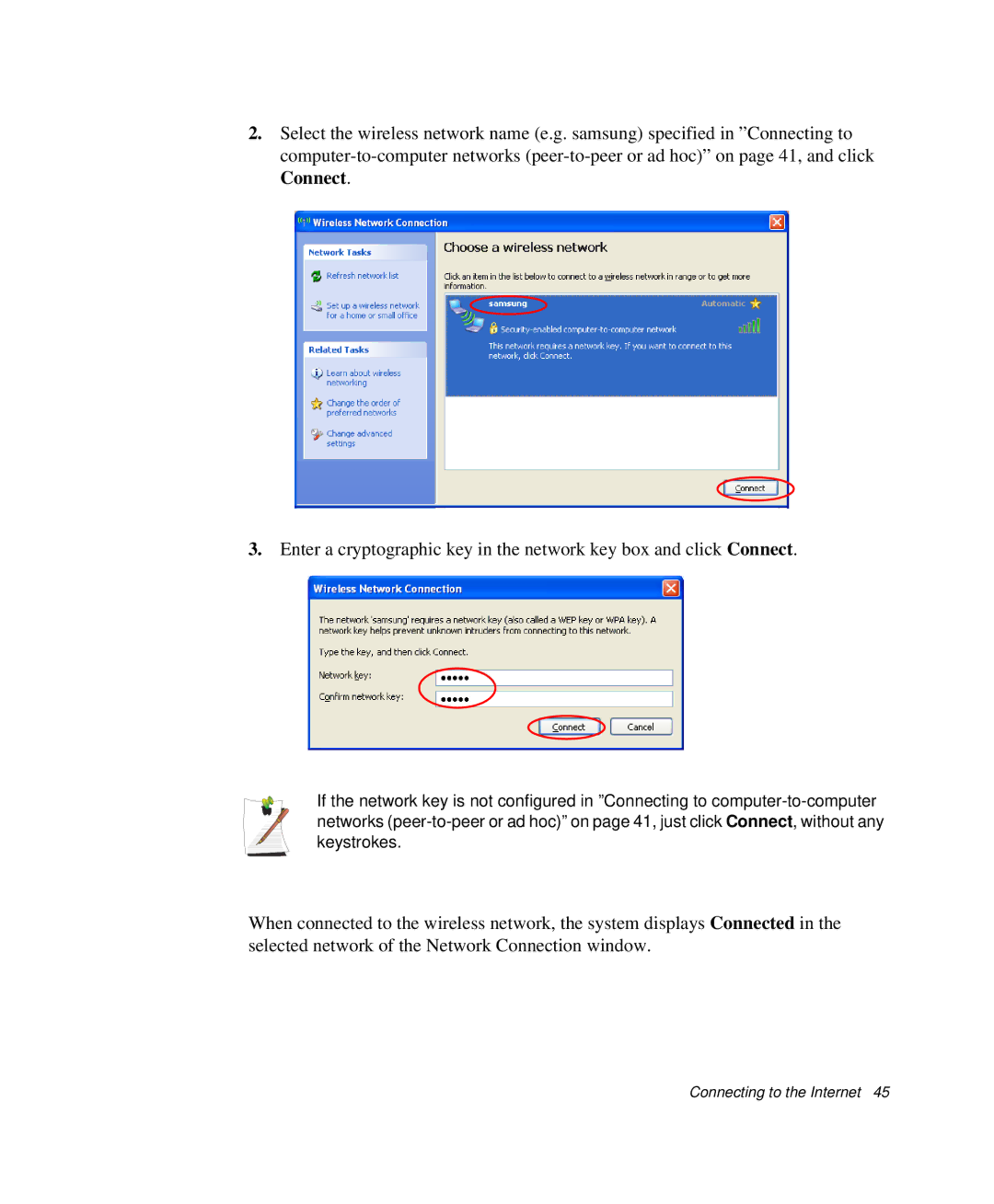 Samsung NP-P29R000/SEB, NP-P29K001/SEB manual Connecting to the Internet 