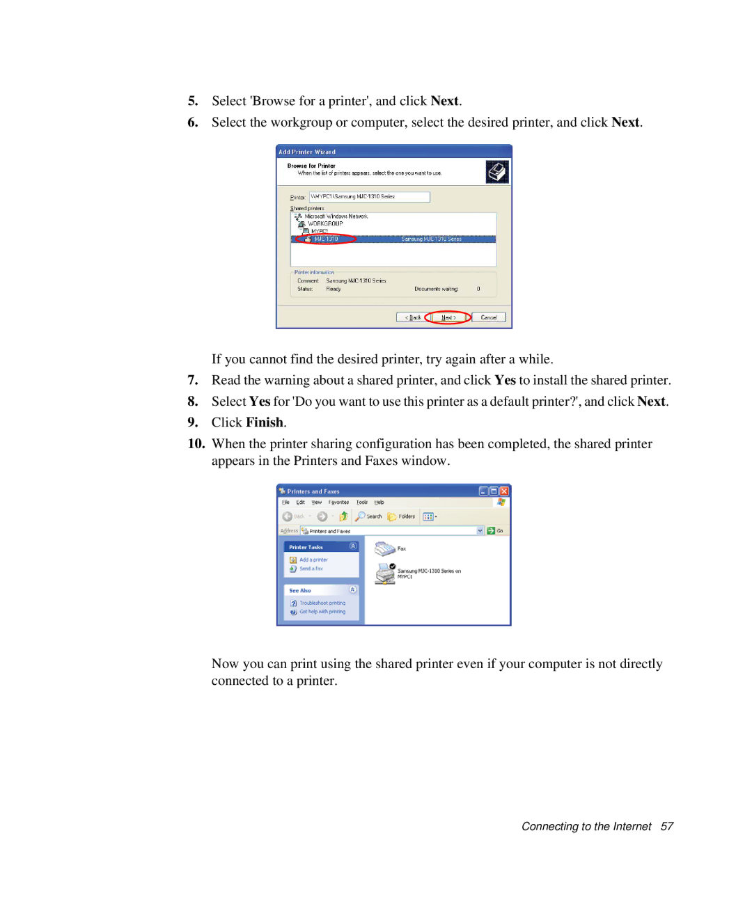 Samsung NP-P29R000/SEB, NP-P29K001/SEB manual Connecting to the Internet 