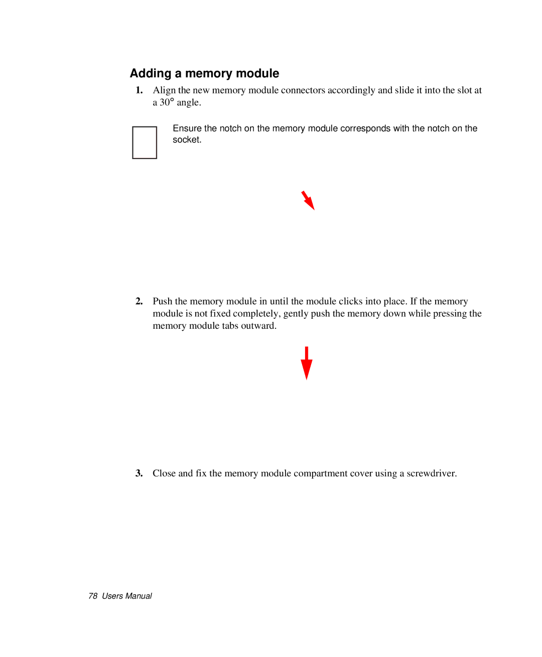 Samsung NP-P29K001/SEB, NP-P29R000/SEB manual Adding a memory module 