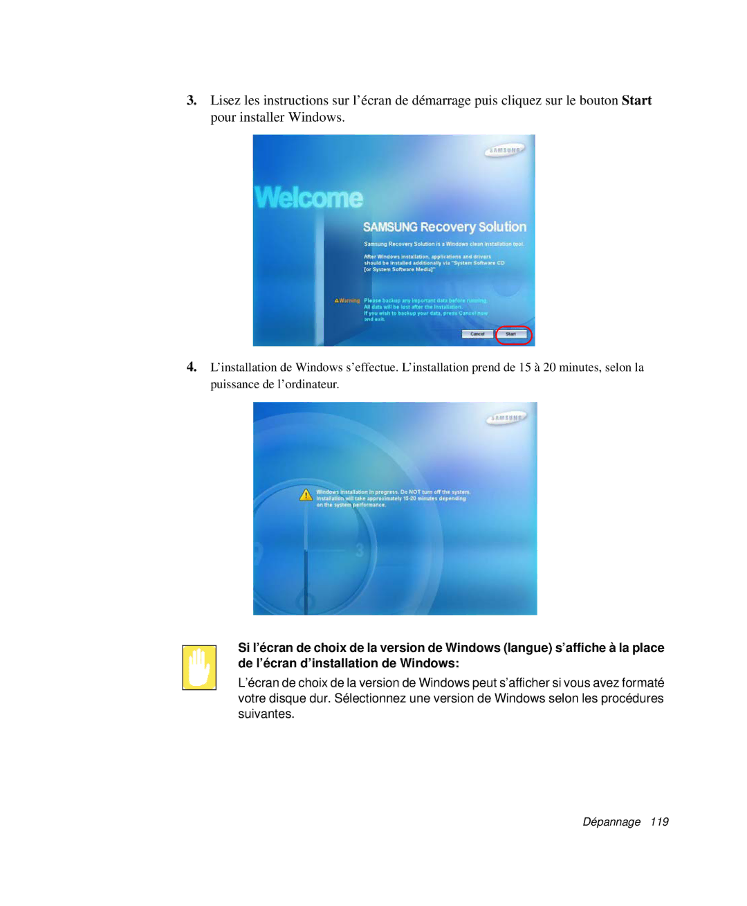 Samsung NP-P29R000/SEF, NP-P29K001/SEF, NP-P29R001/SEF manual Dépannage 