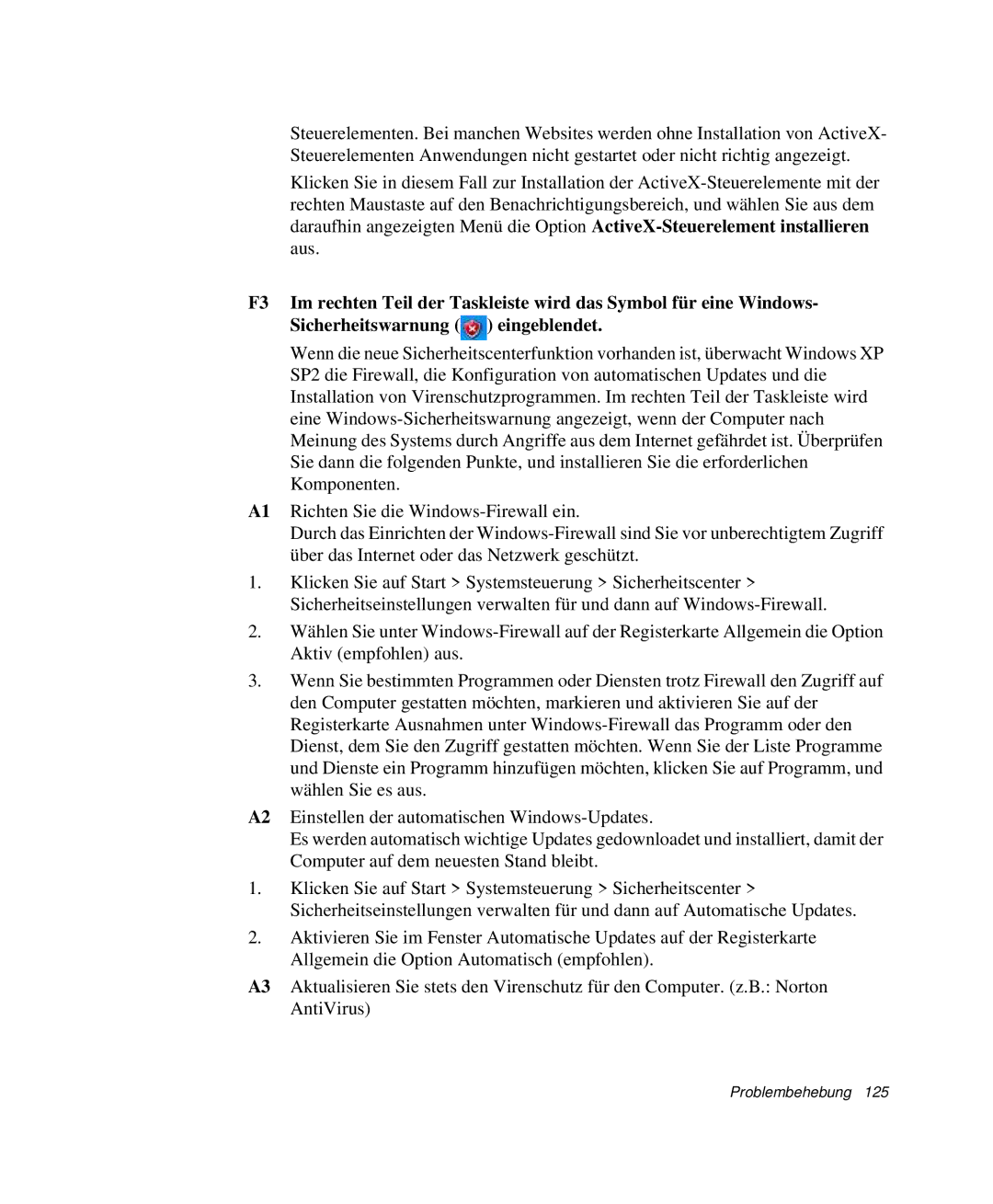 Samsung NP-P40TV04/SEG, NP-P40TV03/SEG, NP-P40CV01/SEG manual Problembehebung 