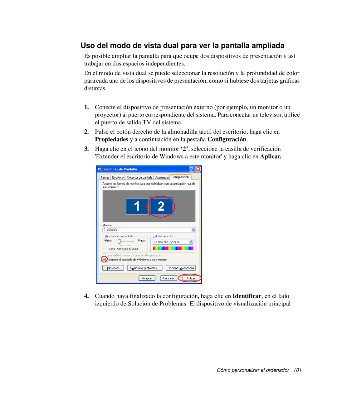 Samsung NP-P50KV00/SES, NP-P50K000/SES, NP-P50CV02/SES manual Uso del modo de vista dual para ver la pantalla ampliada 